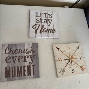 Decorative Wall Art Set with Inspirational Quotes
